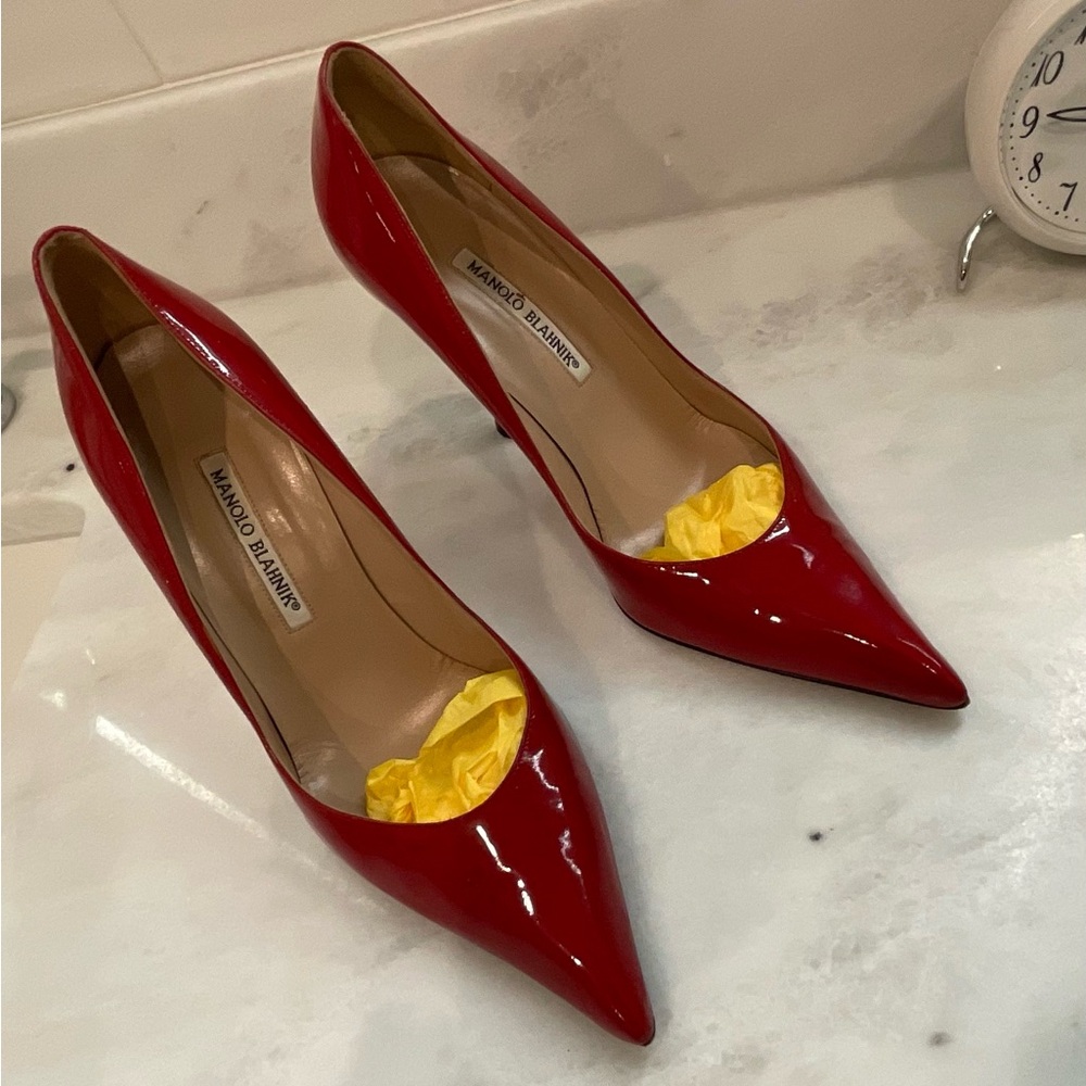 Manolo Blahnik 4” Red Heels